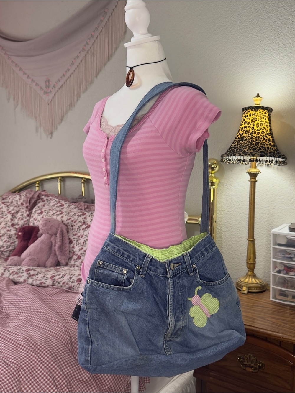 Y2K Inspired Reworked Jean Bag - Picture 2 of 9